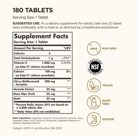 Vue latérale des capsules Solgar Ester-C Plus 1000 mg