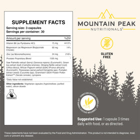 Vue latérale des capsules végétariennes Mountain Peak Nutritionals