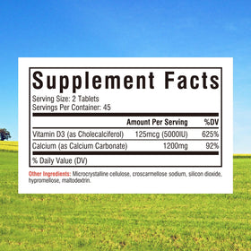 Vue latérale des comprimés de Calcium Innate Vitality 1200 mg