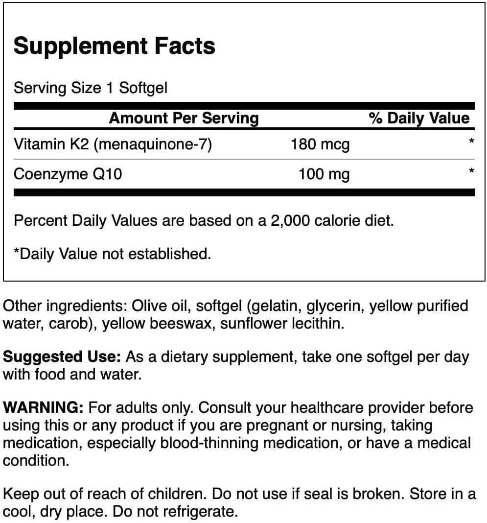 Vue latérale des gélules de Swanson CoQ10 60 mg