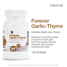 Vue latérale des gélules Forever Garlic-Thyme
