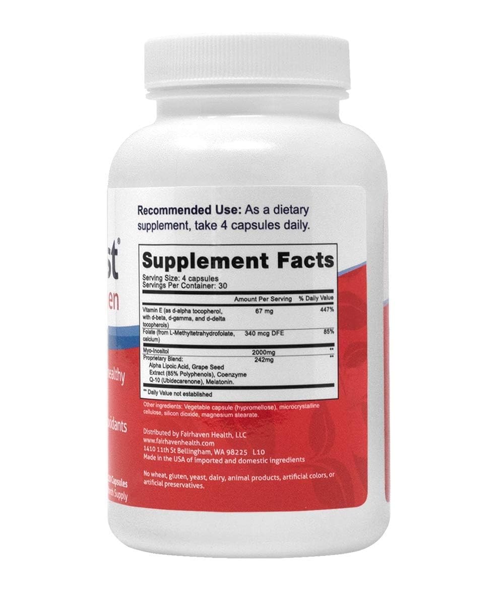 Vue latérale du Fairhaven Health FertilAid pour Femmes et Ovaboost