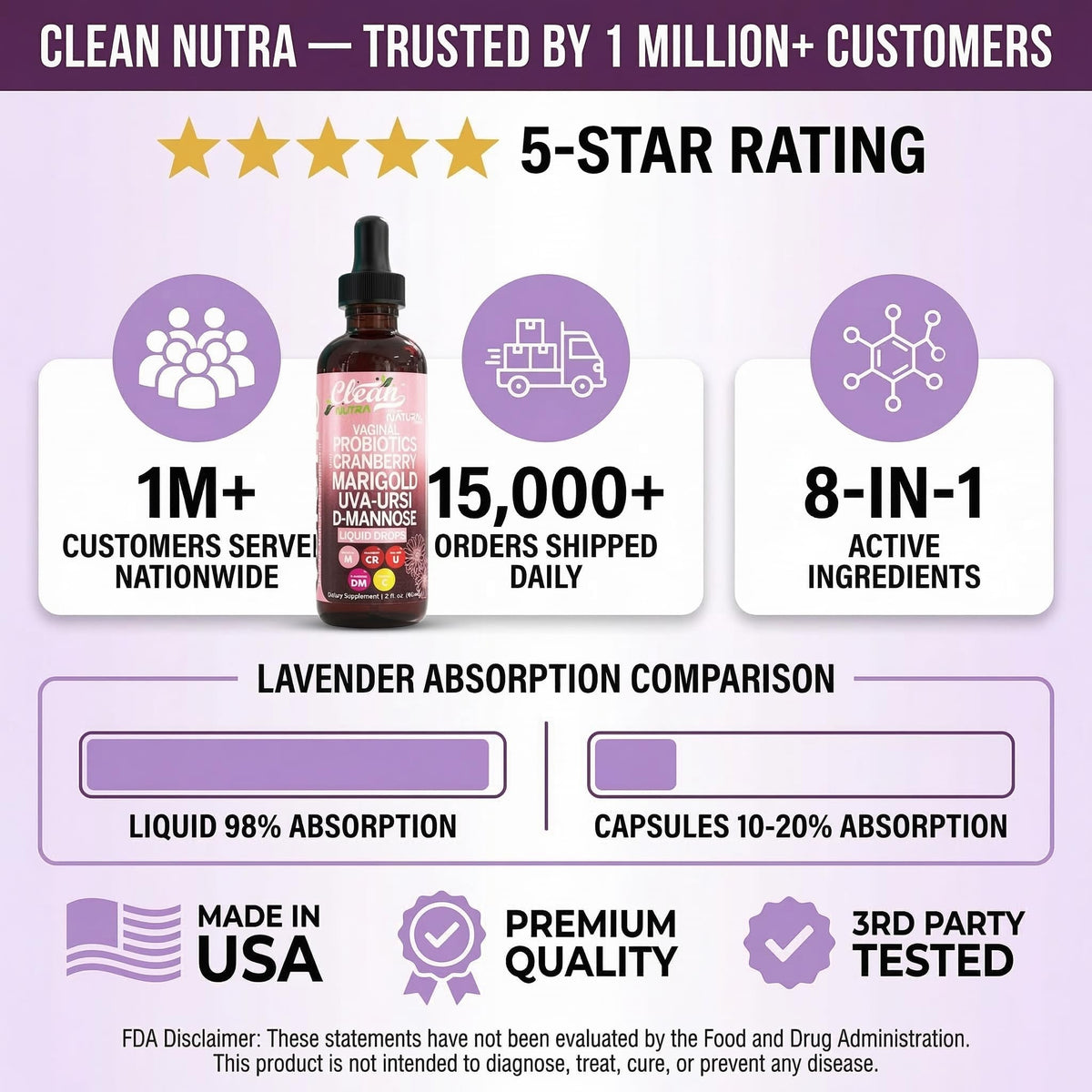 Vue latérale du flacon Clean Nutraceuticals VBiotic Probiotiques