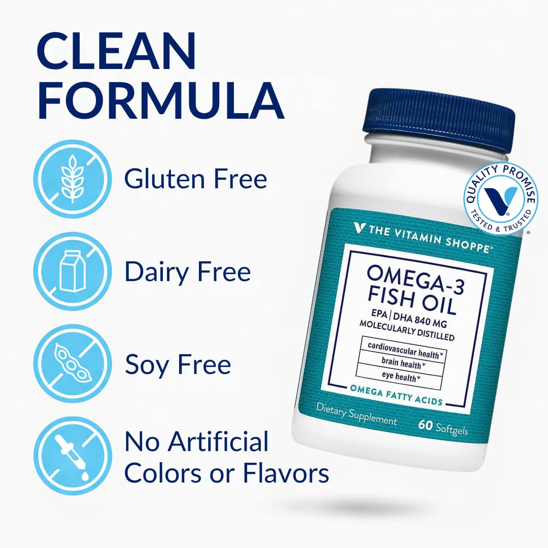 Vue latérale du flacon d'Omega 3 The Vitamin Shoppe
