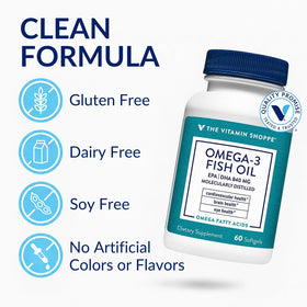 Vue latérale du flacon d'Omega 3 The Vitamin Shoppe