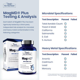 Vue latérale du flacon de 1MD Nutrition MagMD Plus