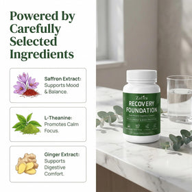 Vue latérale du flacon de capsules GLORAMD Zafira Organics