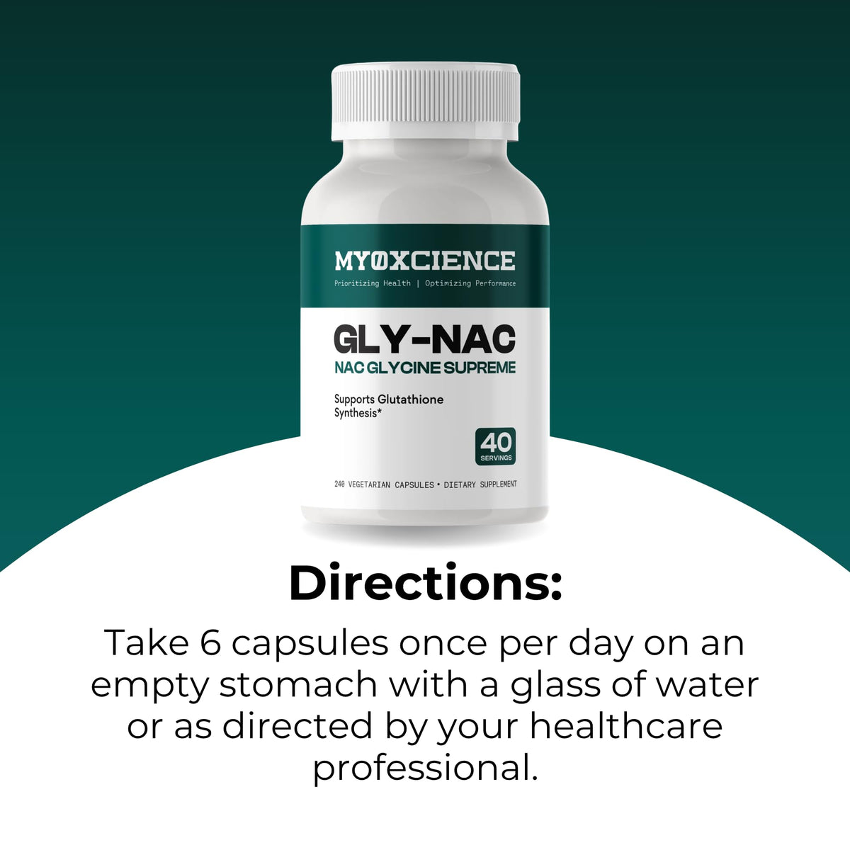 Vue latérale du flacon de capsules MYOXCIENCE NAC