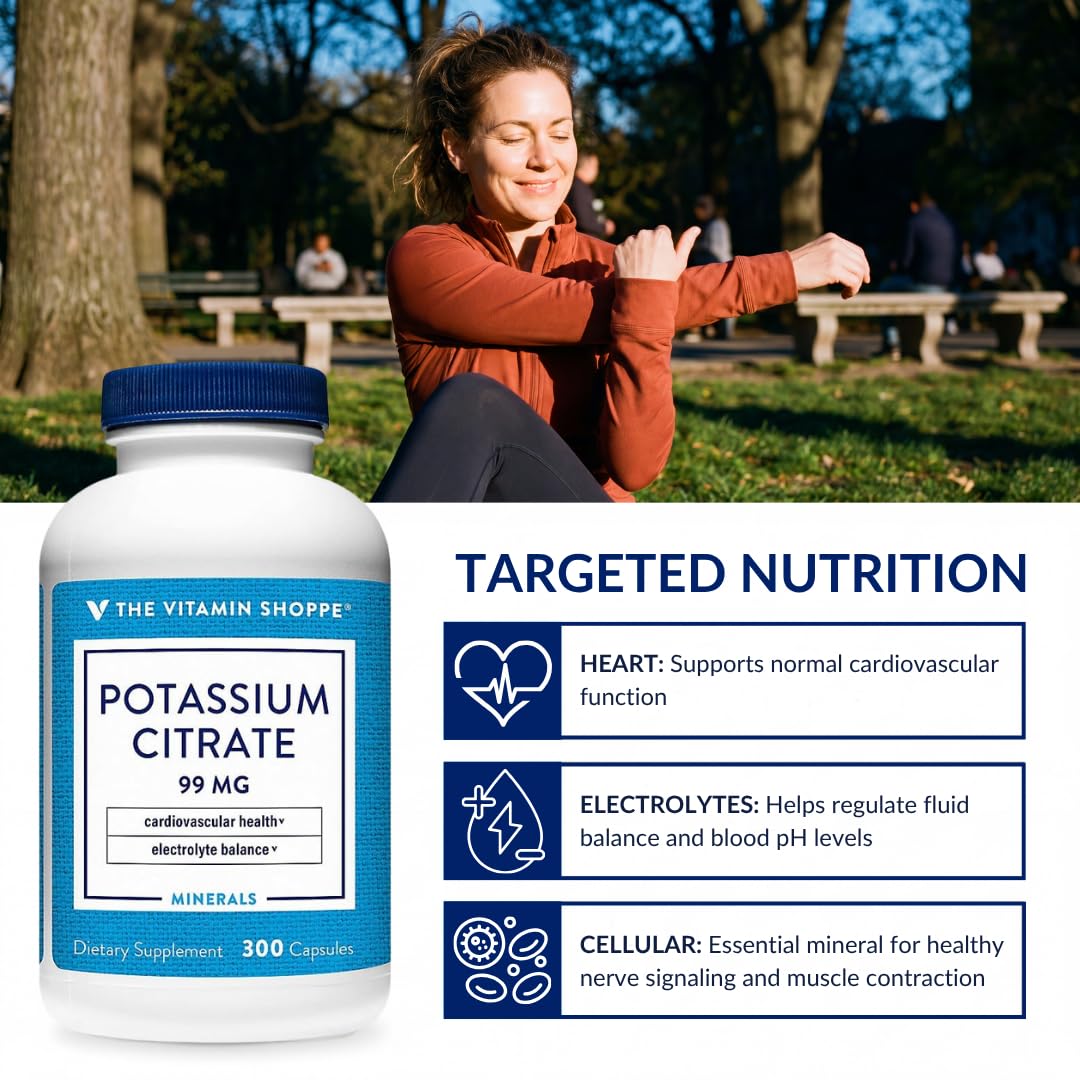 Vue latérale du flacon de citrate de potassium 99 mg