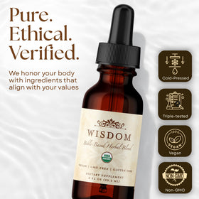 Vue latérale du flacon de Complément Alimentaire Bio Curcuma de Wisdom Nutrition