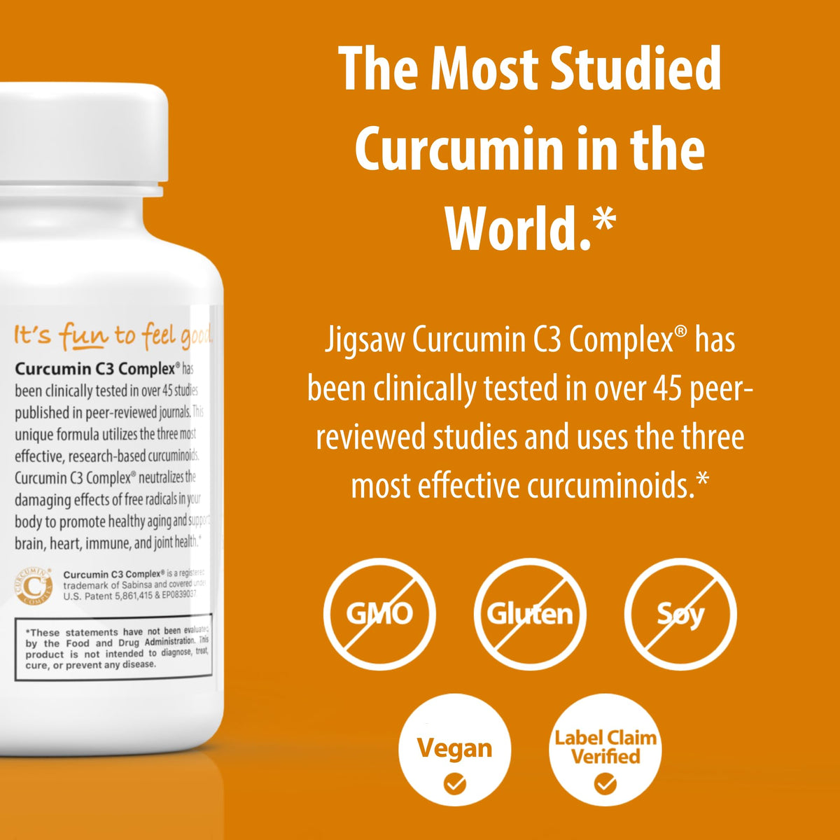 Vue latérale du flacon de Curcumin C3 Complex