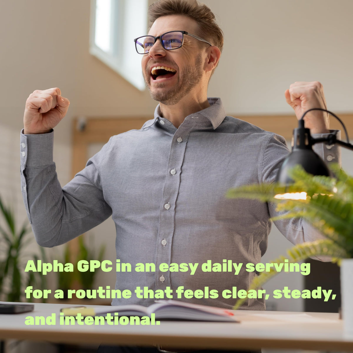 Vue latérale du flacon de DEAL SUPPLEMENT Alpha GPC 600 mg