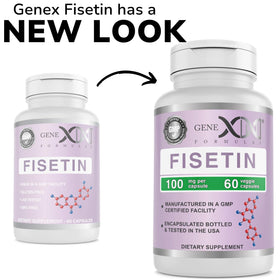 Vue latérale du flacon de Fisetin Genex Formulas