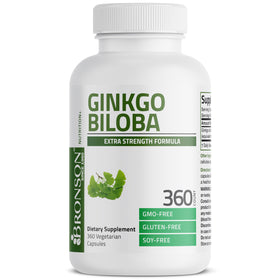 Vue latérale du flacon de Ginkgo Biloba Bronson
