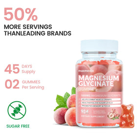 Vue latérale du flacon de Gummies de Magnésium Glycinate Maxmedix