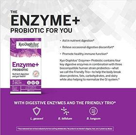 Vue latérale du flacon de Kyolic Kyo-Dophilus Enzymes+