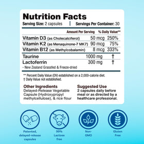 Vue latérale du flacon de lactoferrine MyImmunity 300mg
