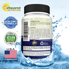 Vue latérale du flacon de magnésium 500mg aSquared Nutrition