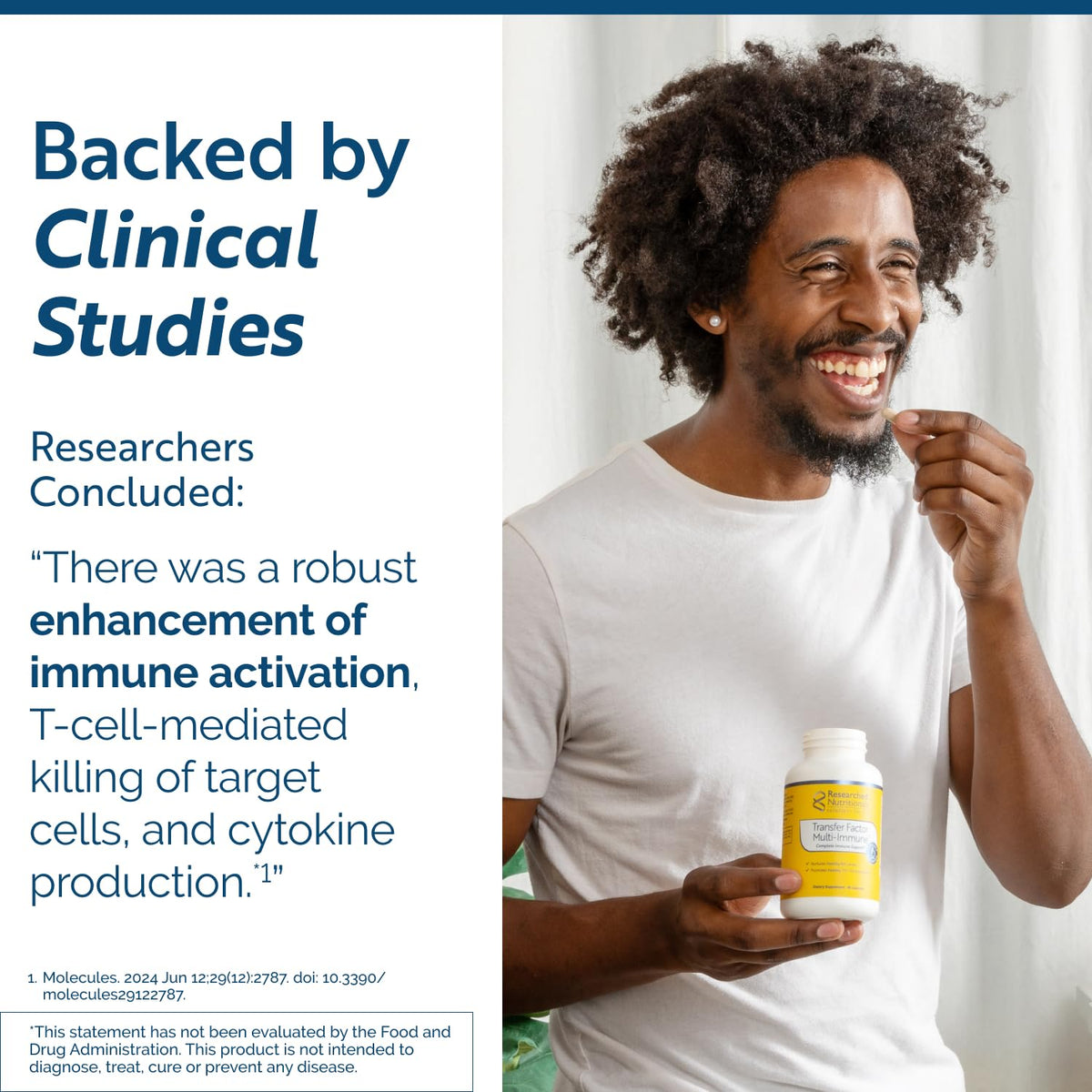 Vue latérale du flacon de Multi-daily wellness de Researched Nutritionals