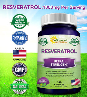 Vue latérale du flacon de resvératrol aSquared Nutrition