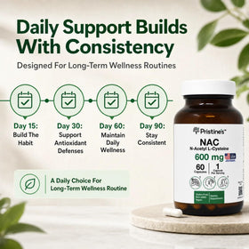 Vue latérale du flacon PRISTINE'S NAC 600mg