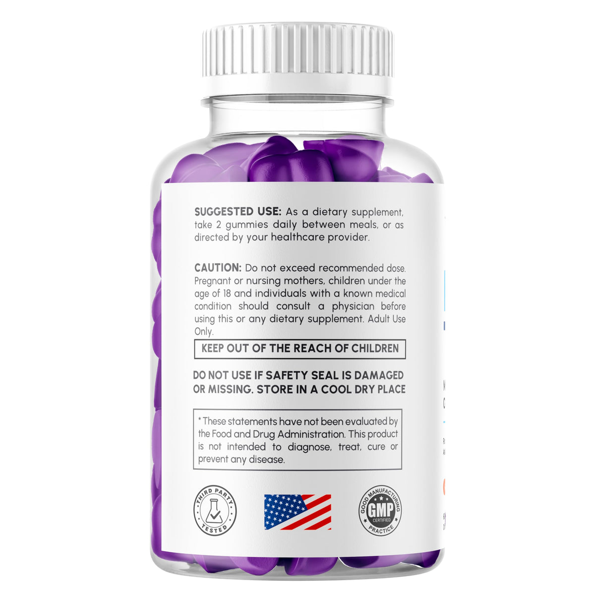 Vue latérale du flacon Syvor Primo TRT Gummies