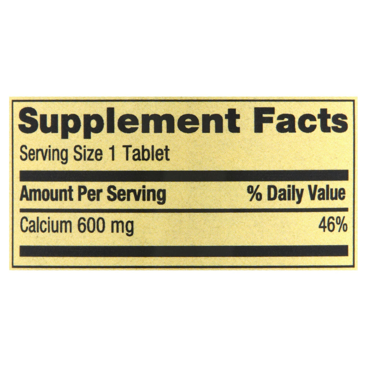 Vue latérale du pack de calcium 600mg