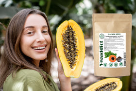 Vue latérale du paquet de graines de papaye Vegaddict