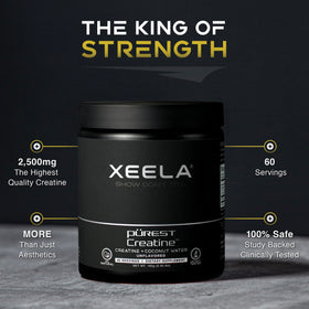 Vue latérale du pot de créatine XEELA 308g