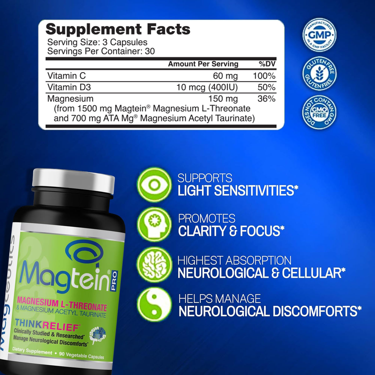 Vue latérale du pot de Magceutics MagteinPRO