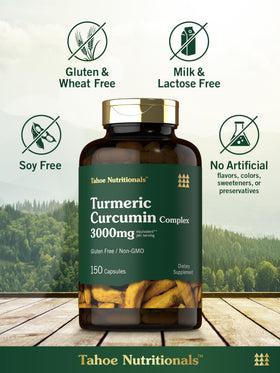 Vue latérale flacon Tahoe Nutritionals Curcuma Curcumine