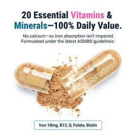 Vue rapprochée d'une capsule BariatricPal Multivitamine ONE