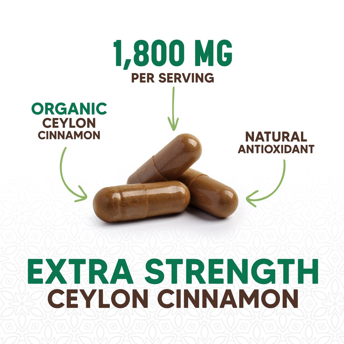 Vue rapprochée de la bouteille de capsules de cannelle de Ceylan