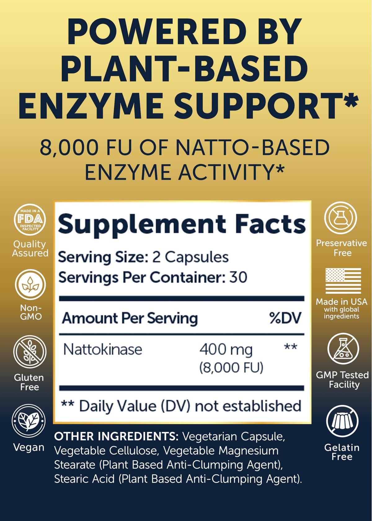 Vue rapprochée de la capsule Lunakai Nattokinase