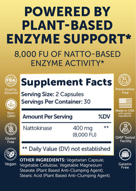 Vue rapprochée de la capsule Lunakai Nattokinase