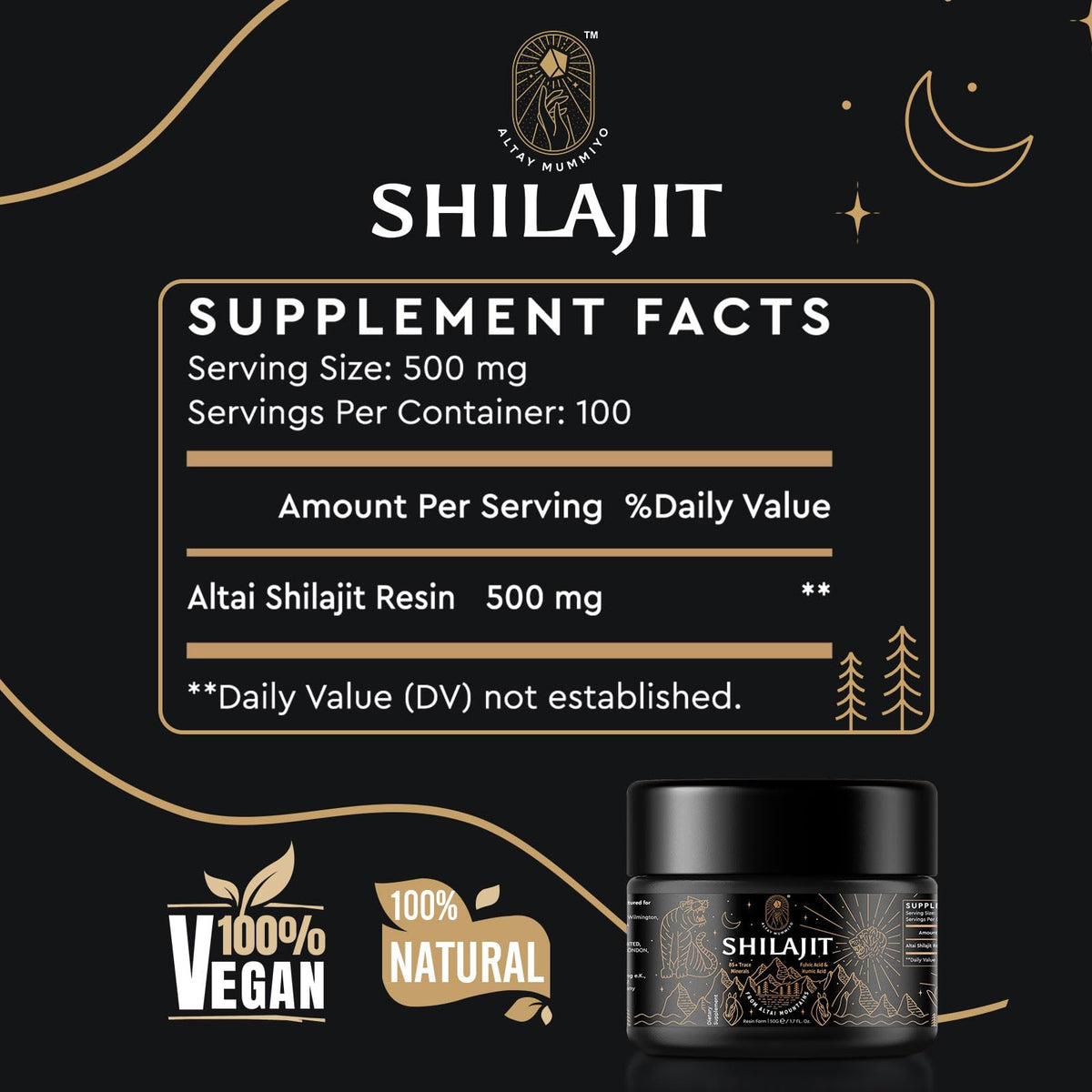 Vue rapprochée de la résine de Shilajit avec cuillère doseuse