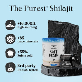 Vue rapprochée de la résine de shilajit pure