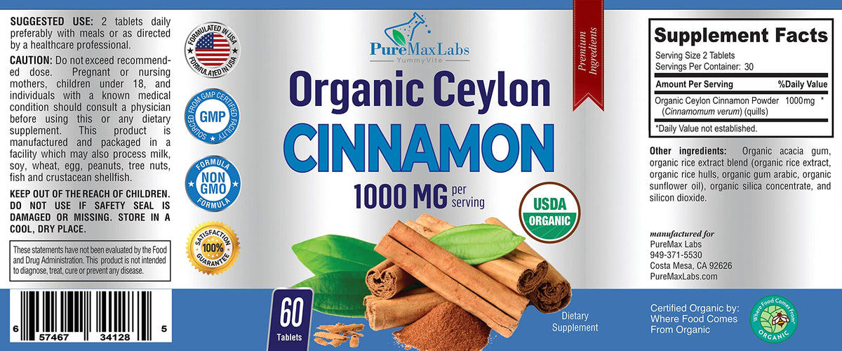 Vue rapprochée de YUMMYVITE Cannelle de Ceylan 1000mg
