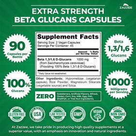 Vue rapprochée des capsules Beta Glucans Zazzee