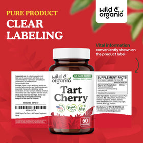 Vue rapprochée des capsules de cerise acidulée Wild & Organic