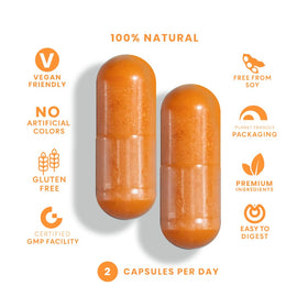 Vue rapprochée des capsules de curcuma curcumine FEEL GOOD