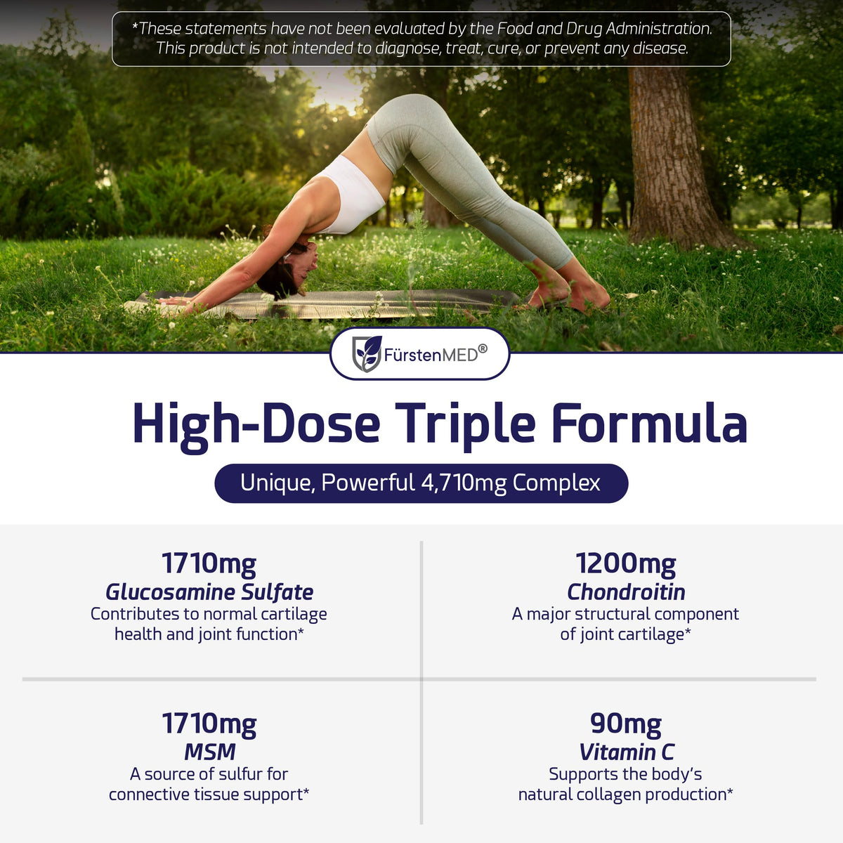 Vue rapprochée des capsules de glucosamine FürstenMED