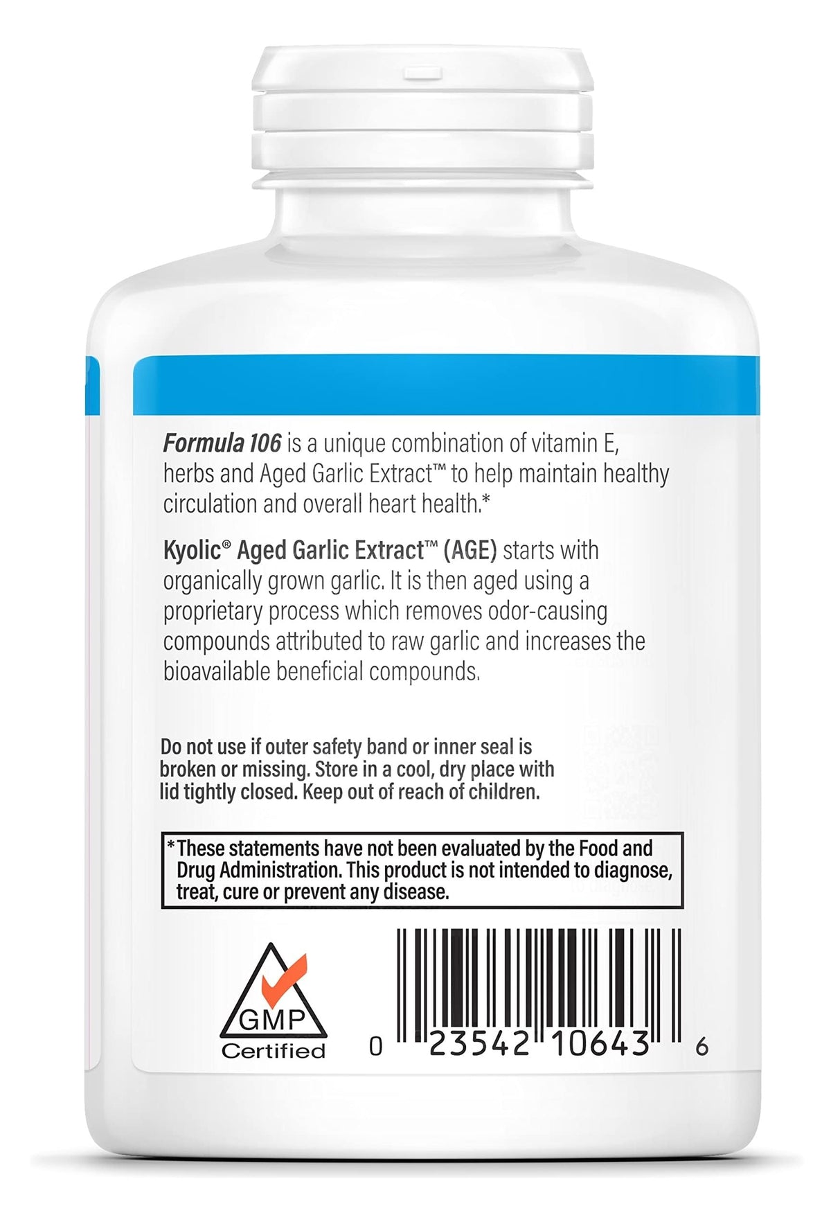 Vue rapprochée des capsules de Kyolic Aged Garlic Extract
