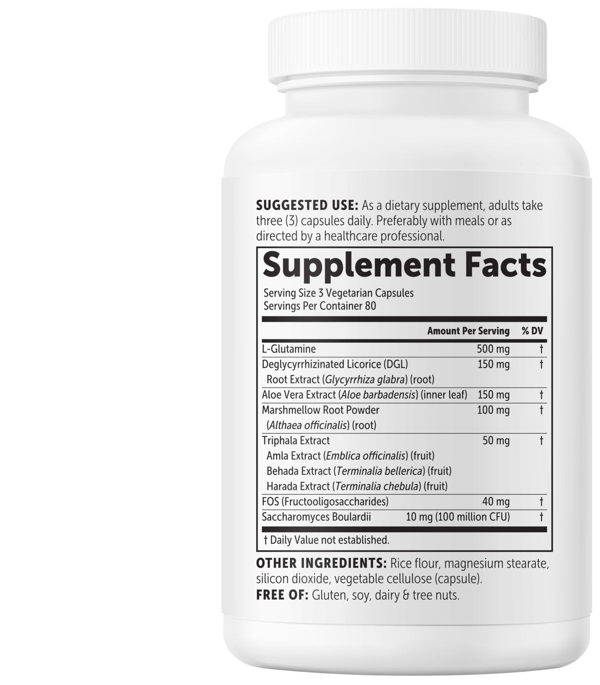 Vue rapprochée des capsules de L-Glutamine+ Advanced