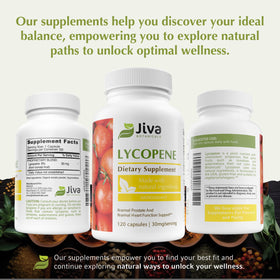 Vue rapprochée des capsules de Lycopène Jiva Botanicals