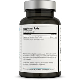 Vue rapprochée des capsules de magnésium citrate LES Labs