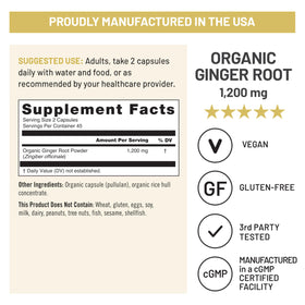 Vue rapprochée des capsules de NatureWise Racine de Gingembre