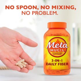 Vue rapprochée des capsules de psyllium Metamucil