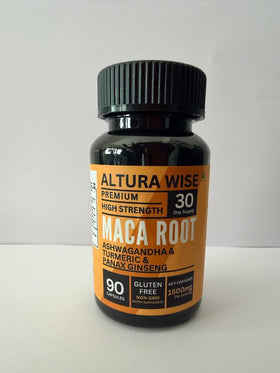 Vue rapprochée des Capsules de Racine de Maca AlturaWise