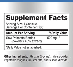 Vue rapprochée des capsules de Saw Palmetto YUMMYVITE